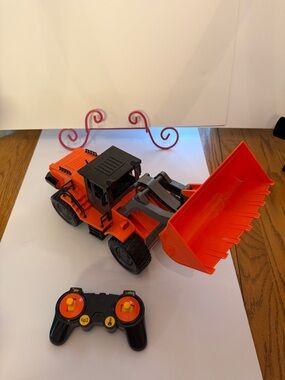 Orange Driven by Battat Remote-Control Front Loader Toy with Realistic Bucket